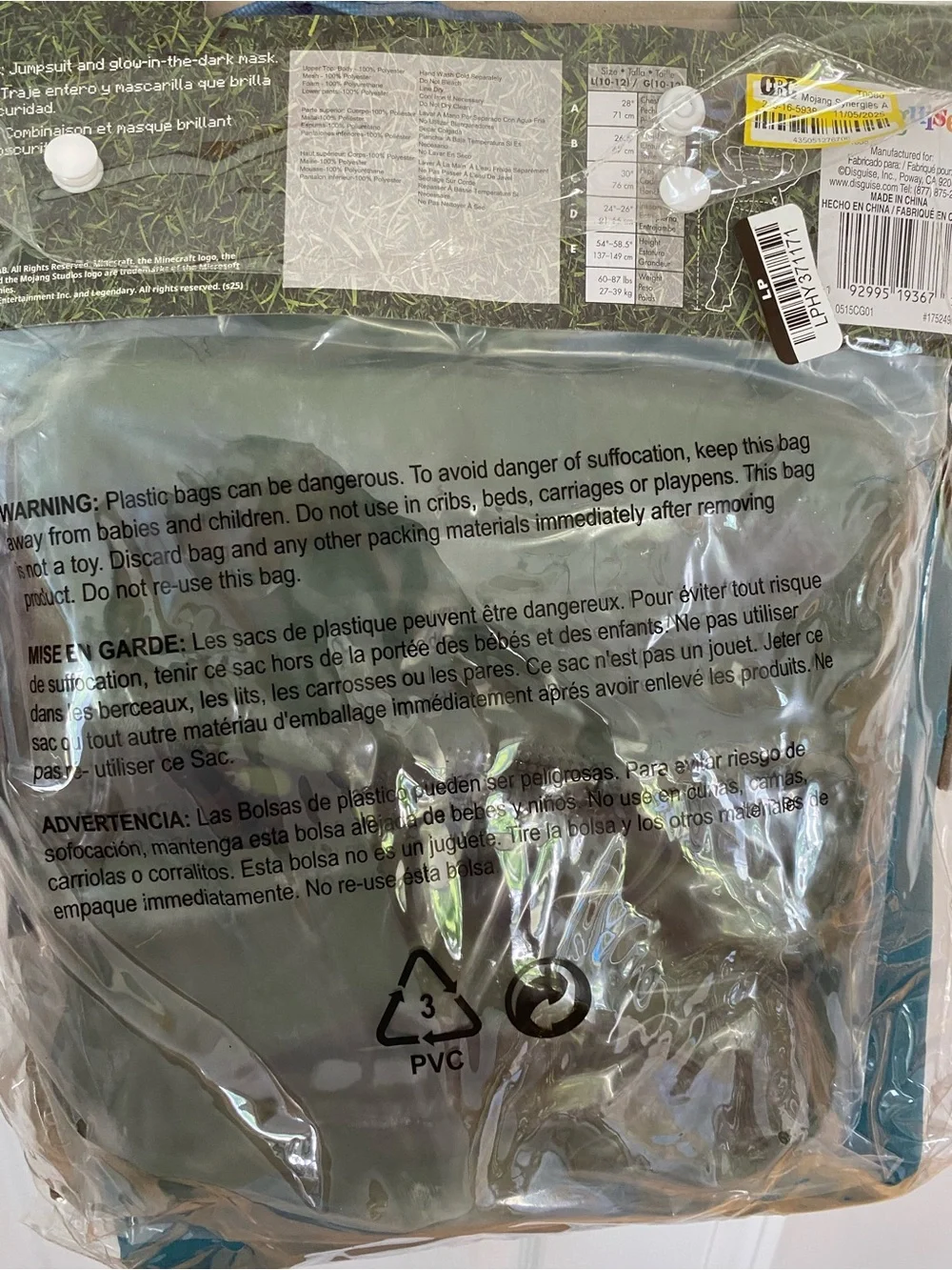 Minecraft Movie Zombie Costume - Green